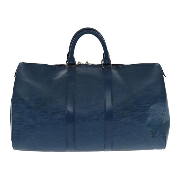 LOUIS VUITTON Epi Keepall 45 Boston Bag Blue M42975 LV Auth 92059 - Picture 1 of 15